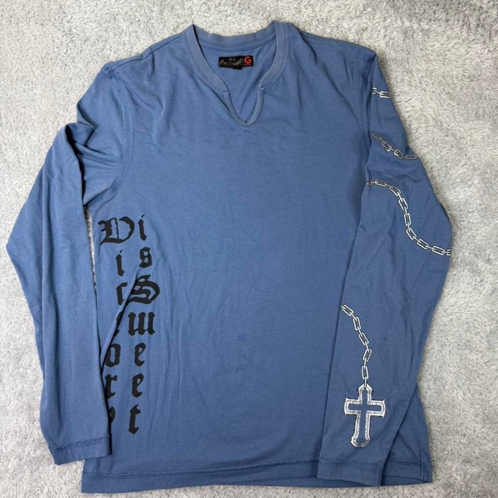Guess blue long sleeve shirt